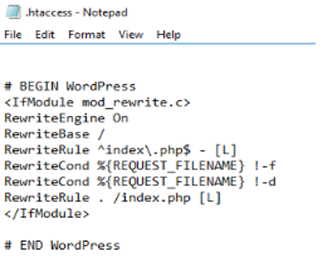 File content of the file .htaccess